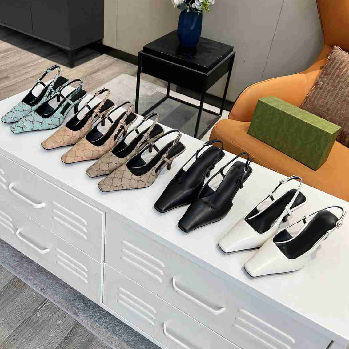 Designer Slippers (Mid Heel) Ladies Sandal Slipper G Bloom Web Floral Flash Diamond Print shoes Leather Rubber Multicolor Summer High Heel Sandals Size 35-41, 13 
Designer Slippers (Mid Heel) Ladies Sandal Slipper G Bloom Web Floral Flash Diamond Print shoes Leather Rubber Multicolor Summer High Heel Sandals Size 35-41, 13