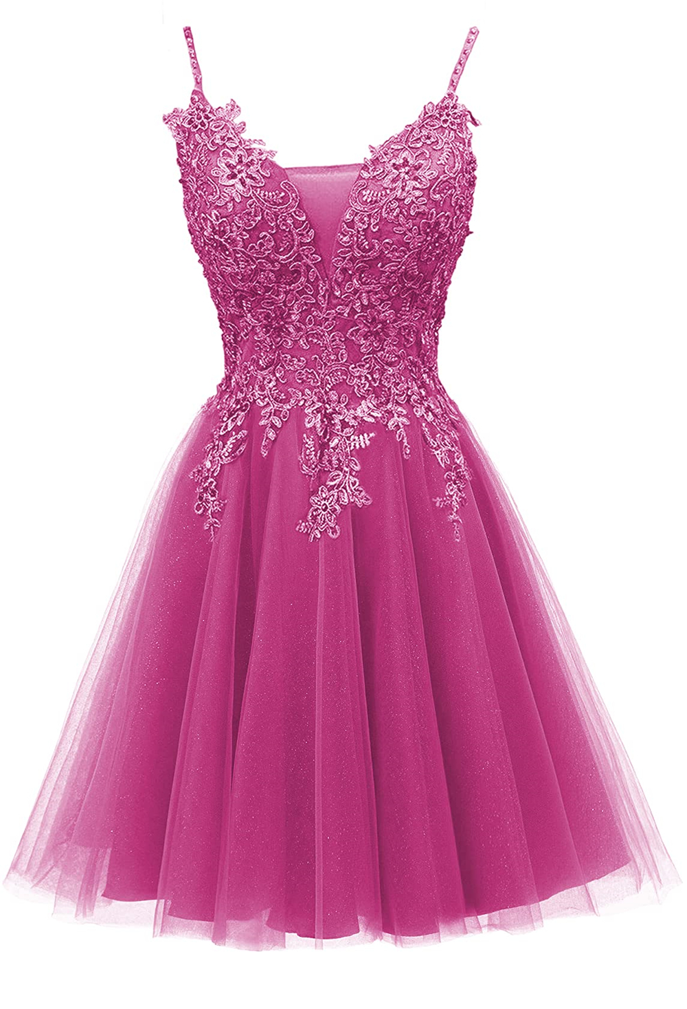 Homecoming Dresses Tulle Spaghetti Straps Lace Short Graudation Cocktail Prom Party Gown A02
