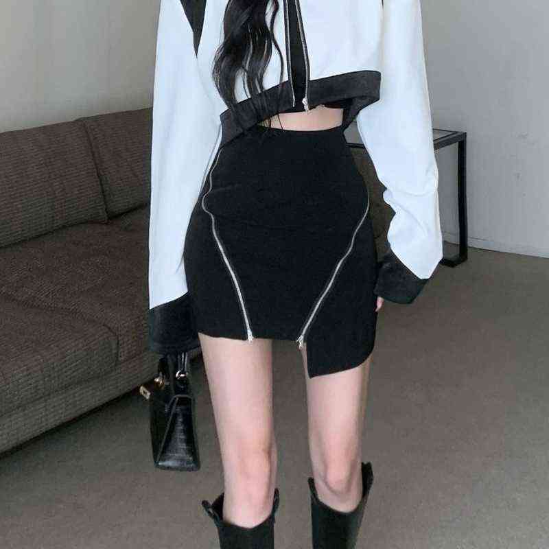 HOUZHOU Punk Black Mini Skirt for Women Korean Fashion Irregular Zipper Patchwork High Waist Slim Sexy Pencil Skirt Streetwear T220819
HOUZHOU Punk Black Mini Skirt for Women Korean Fashion Irregular Zipper Patchwork High Waist Slim Sexy Pencil Skirt Streetwear T220819