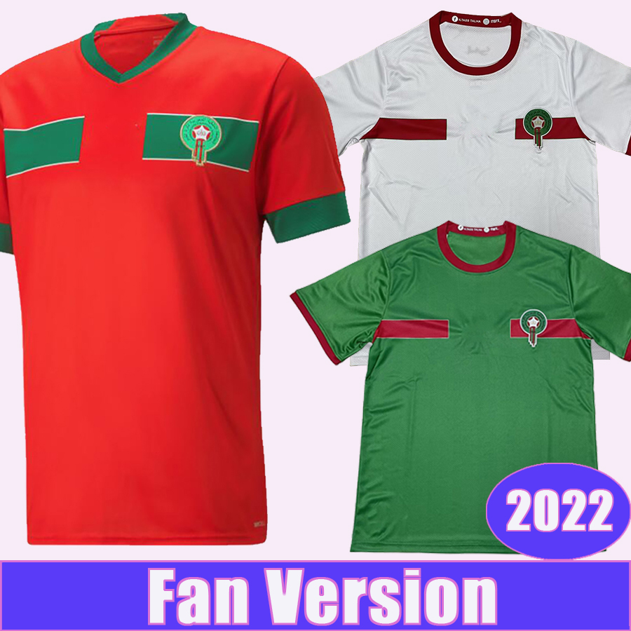2022 Morocco National Team Mens Soccer Jerseys HAKIMI ZIYECH SAISS EL- ARABI FAJR EN-NESYRI Home Red Away White Football Shirt, Qm8863 2022 away no patch
2022 Morocco National Team Mens Soccer Jerseys HAKIMI ZIYECH SAISS EL- ARABI FAJR EN-NESYRI Home Red Away White Football Shirt, Qm8863 2022 away no patch