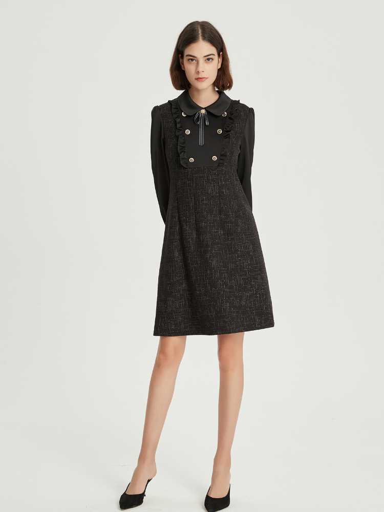 Casual Dresses Fashion Designer Black Plaid Bow Tie Tweed Dress Autumn Winter Women Long Sleeve Diamonds Button Vintage Woolen Short DressCa
Casual Dresses Fashion Designer Black Plaid Bow Tie Tweed Dress Autumn Winter Women Long Sleeve Diamonds Button Vintage Woolen Short DressCa