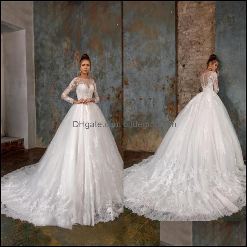 A Line Wedding Dresses Modest Elegant Jewel Long Sleeve Lace Applique Bride Gowns Sweep Train Vintage Bridal Drop Delivery 2021 Par Dhb7L, Gold
A Line Wedding Dresses Modest Elegant Jewel Long Sleeve Lace Applique Bride Gowns Sweep Train Vintage Bridal Drop Delivery 2021 Par Dhb7L, Gold