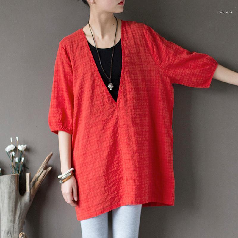 Johnature Women Fashion All-match V-neck Half Sleeve Shirts 2022 Autumn Cotton Linen High Quality Leisure Shirts1, Blue
Johnature Women Fashion All-match V-neck Half Sleeve Shirts 2022 Autumn Cotton Linen High Quality Leisure Shirts1, Blue