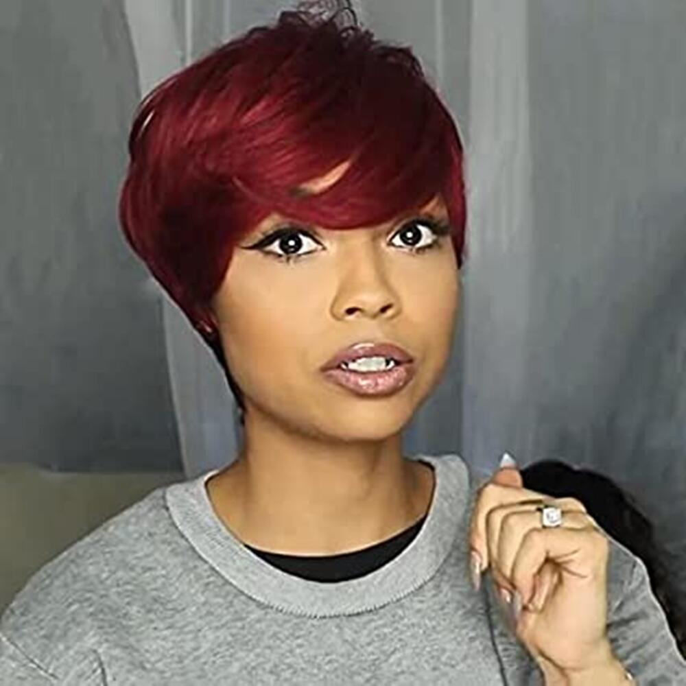 Burgundy 99J Pixie Cut Wig Short Bob Human Hair Wigs Full Machine Brazilian None lace Wigs For Black Women
Burgundy 99J Pixie Cut Wig Short Bob Human Hair Wigs Full Machine Brazilian None lace Wigs For Black Women