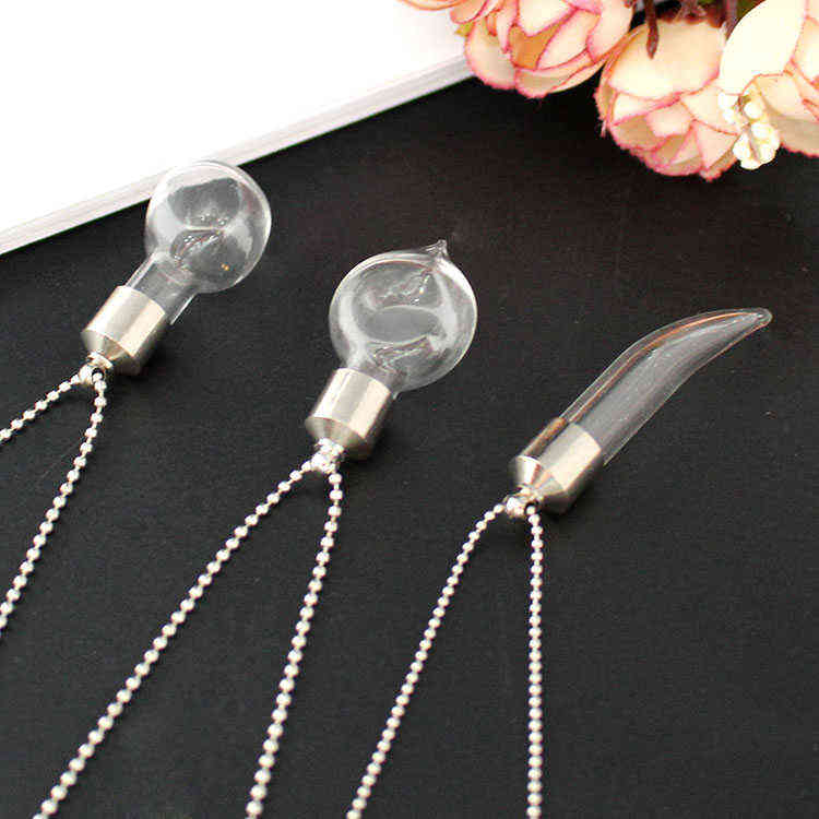 2PCS Glass Locket Urn Jewelry Cremation Jewelry Urn Necklace for Ashes Fillable vials Necklaces Blood Vial Necklace Y220523