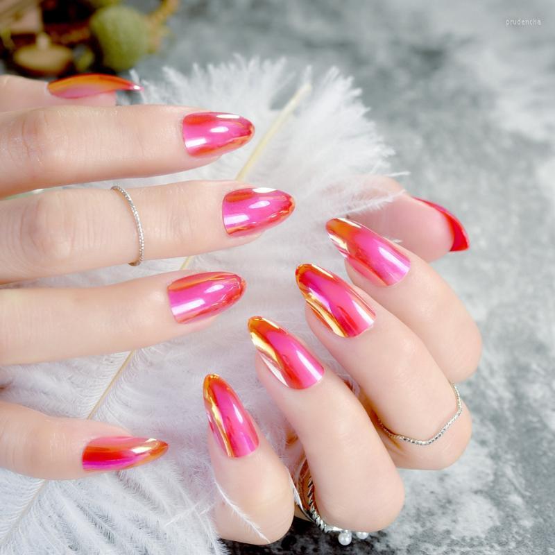 False Nails Chameleon Mirror Acrylic Nail Red Short Stiletto Full Wrap Tips Salon Manicure Tool Prud22, Silver
False Nails Chameleon Mirror Acrylic Nail Red Short Stiletto Full Wrap Tips Salon Manicure Tool Prud22, Silver