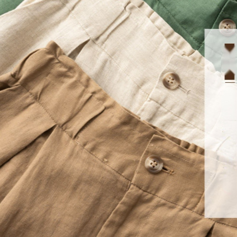 Womens Shorts Summer Linen Casual Loose Ladies Cotton Shorts Solid Color Buttons Oversized Shorts Women High Waist 220419