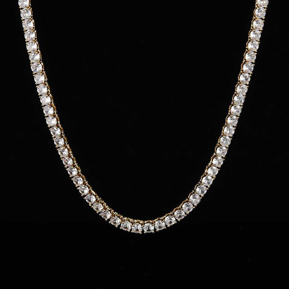 Tennis Chain Hip Hop Jewelry Zirconia Stones Necklace women men 3mm 4mm 5mm 6mm Gold and Sier Iced Out Necklaces