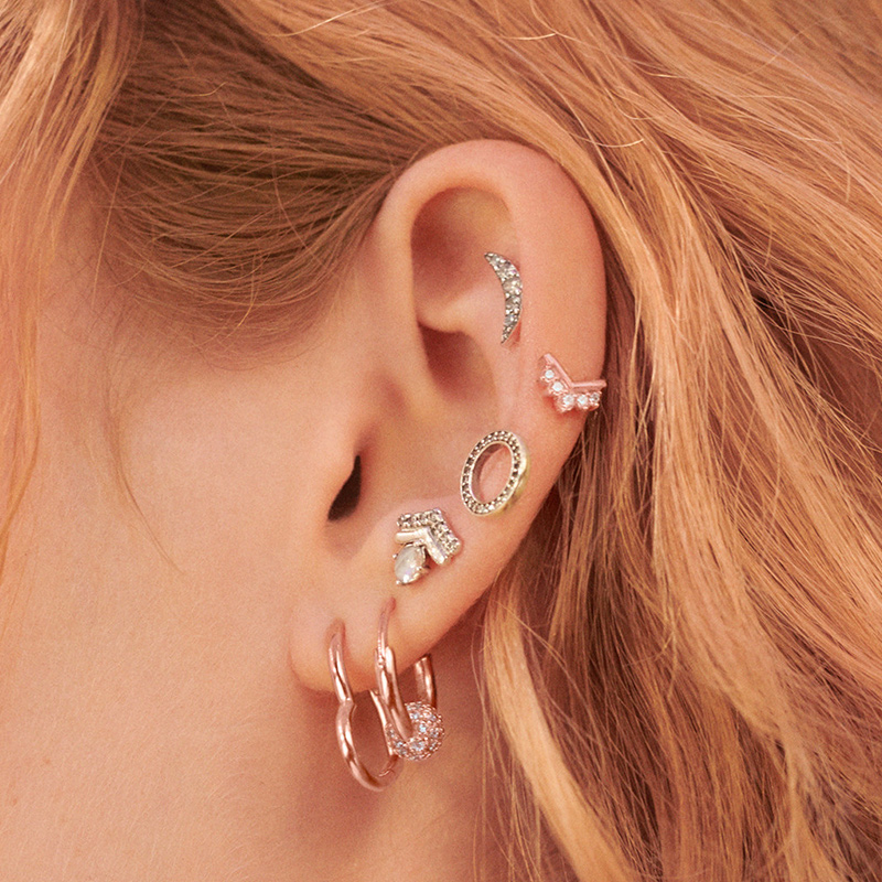 Popular High Quality 925 Sterling Silver Silver Hoop Earrings Asymmetric Heart Hoop Earrings Women's Fashion Accessories Jewelry Gifts