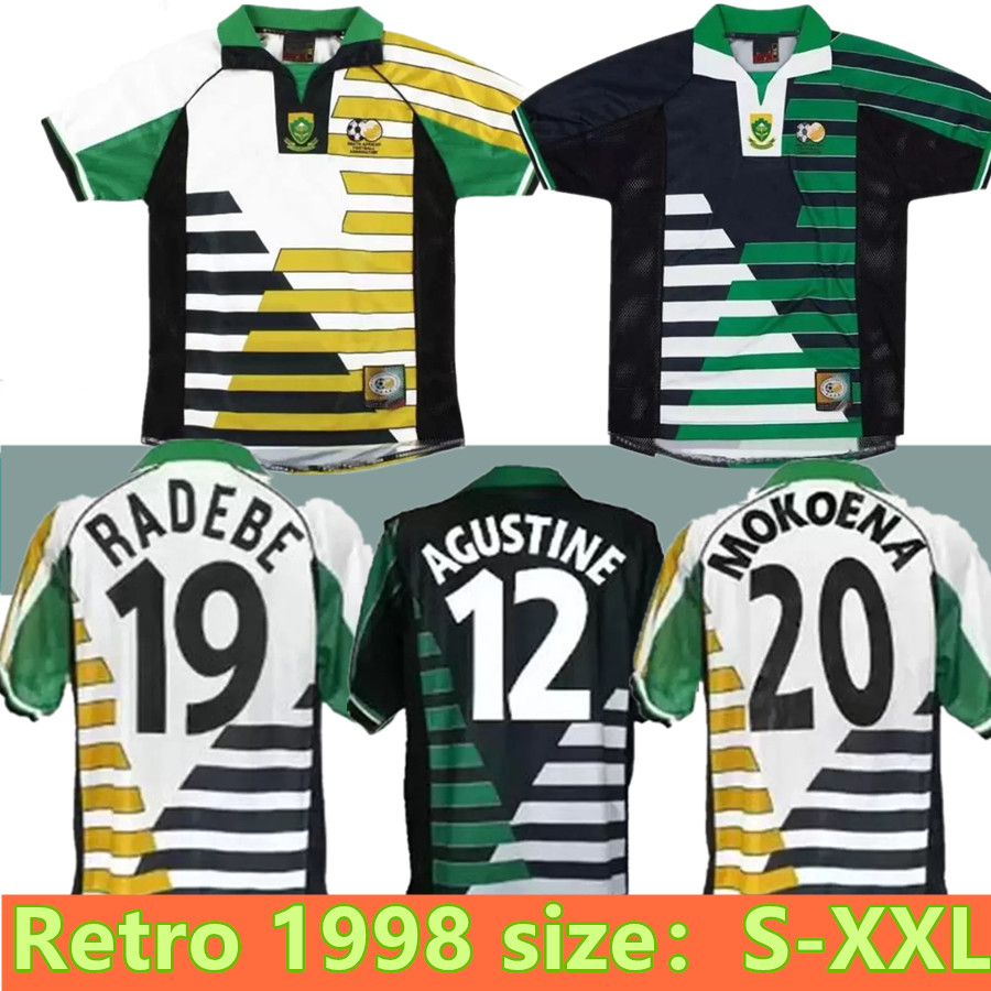 retro south 1998 Africa soccer jersey 98 McCarthy Bartlett Mokoena Fortune RADEBE classic vintage football shirt, 1998 away
retro south 1998 Africa soccer jersey 98 McCarthy Bartlett Mokoena Fortune RADEBE classic vintage football shirt, 1998 away