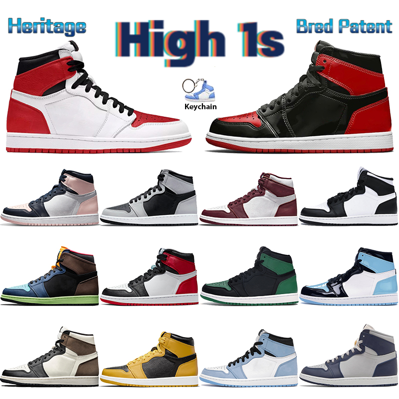 Bred Patent High 1 1s Basketball Shoes Mens Sneakers Heritage Dark Mocha Bordeaux Hyper Royal Panda Black White Light Smoke Grey Men Women Trainers, Shoe box
Bred Patent High 1 1s Basketball Shoes Mens Sneakers Heritage Dark Mocha Bordeaux Hyper Royal Panda Black White Light Smoke Grey Men Women Trainers, Shoe box