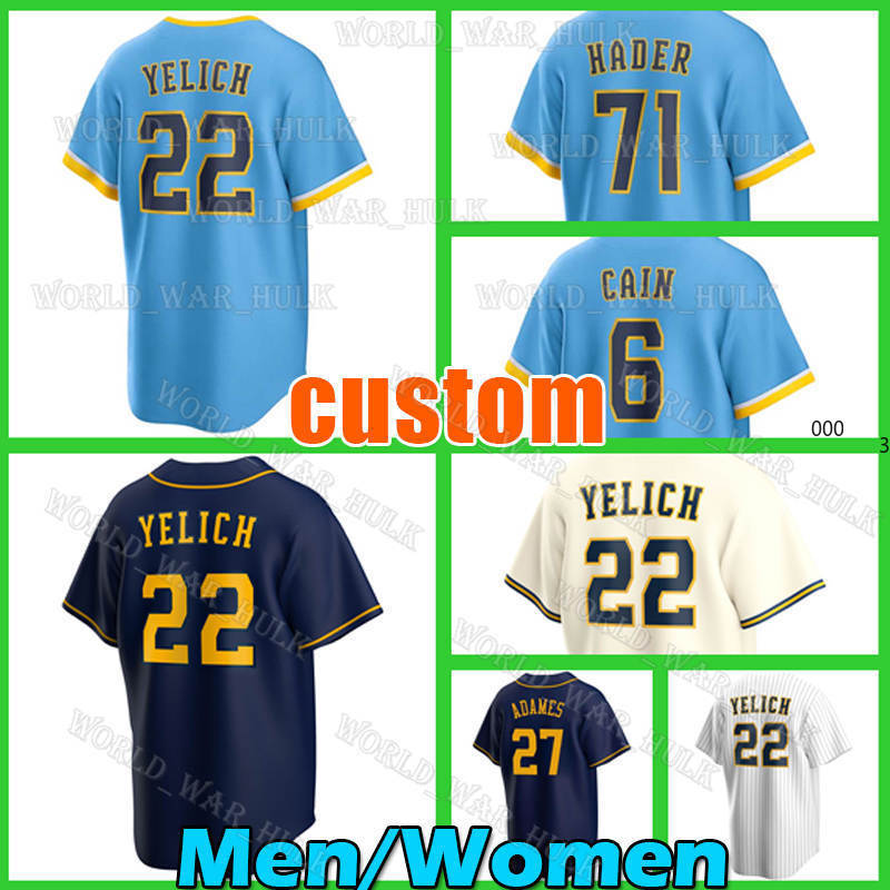 22 Christian Yelich Baseball Jersey Willy Adames Lorenzo Cain City Connect Milwaukee Andrew Rowdy Tellez brewers McCutchen Robin Yount Brew Crew Corbin Burnes, Men custom cool base(n j r)
22 Christian Yelich Baseball Jersey Willy Adames Lorenzo Cain City Connect Milwaukee Andrew Rowdy Tellez brewers McCutchen Robin Yount Brew Crew Corbin Burnes, Men custom cool base(n j r)