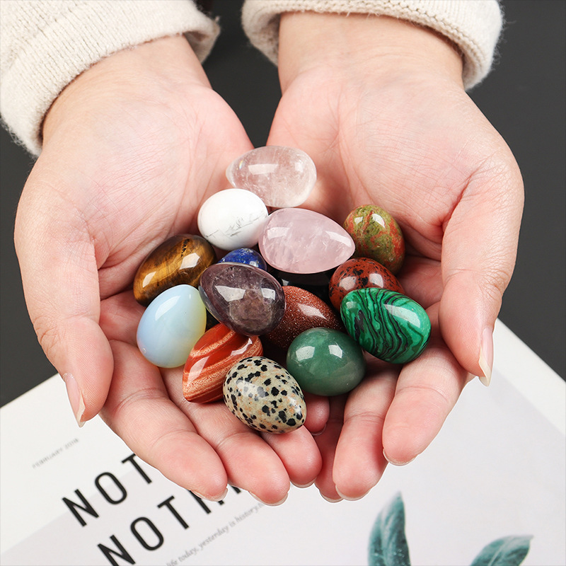 Natural Stone Crystal Egg Ornaments Quartz Healing Crystals Energy Reiki Gem Living Room Decoration