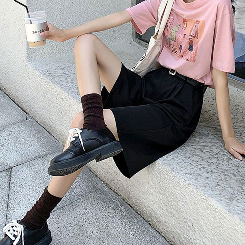 Rimocy Oversized Summer Shorts for Women Korean High Waist Loose Short Pants Woman All Match Solid Color Female 5XL 220629