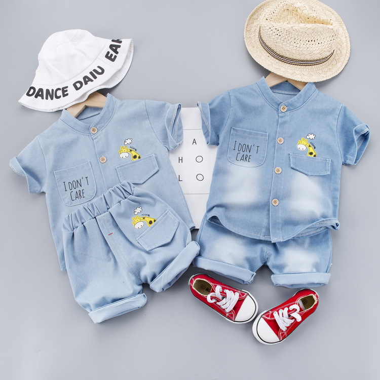Summer Baby Boys Clothing Set Infant Clothes Cartoon Giraffe T-shirt + Denim Shorts 2PCS Toddler Kids Casual Suit Tracksuit, Light blue
Summer Baby Boys Clothing Set Infant Clothes Cartoon Giraffe T-shirt + Denim Shorts 2PCS Toddler Kids Casual Suit Tracksuit, Light blue