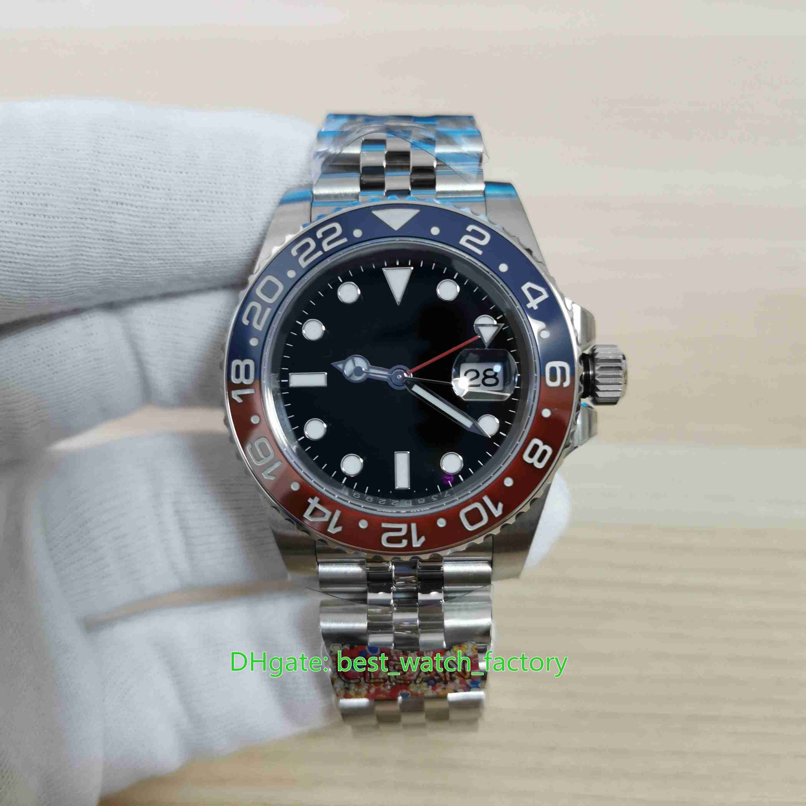 CLEAN Factory Super Version Watches 40mm GMT 126710 126710BLRO Pepsi Ceramic Waterproof CAL.3285 Movement Mechanical Automatic Mens Watch Men's Wristwatches, No box papers
CLEAN Factory Super Version Watches 40mm GMT 126710 126710BLRO Pepsi Ceramic Waterproof CAL.3285 Movement Mechanical Automatic Mens Watch Men's Wristwatches, No box papers