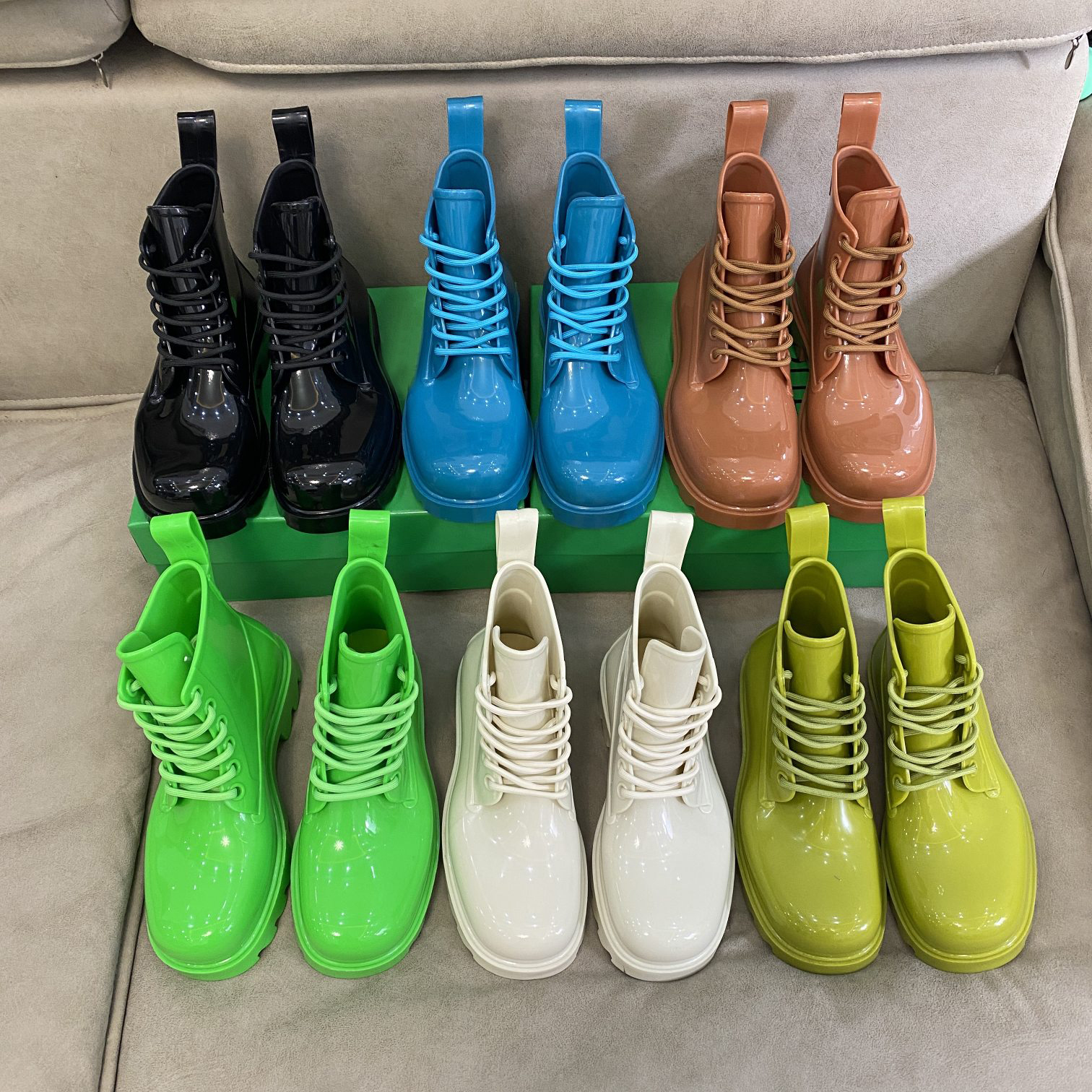 Stride Boots Tire Rubber Lace-up Rain Boots Designer Luxury Women Fashion Kiwi Pinkycolor July Bootee, Color 11
Stride Boots Tire Rubber Lace-up Rain Boots Designer Luxury Women Fashion Kiwi Pinkycolor July Bootee, Color 11