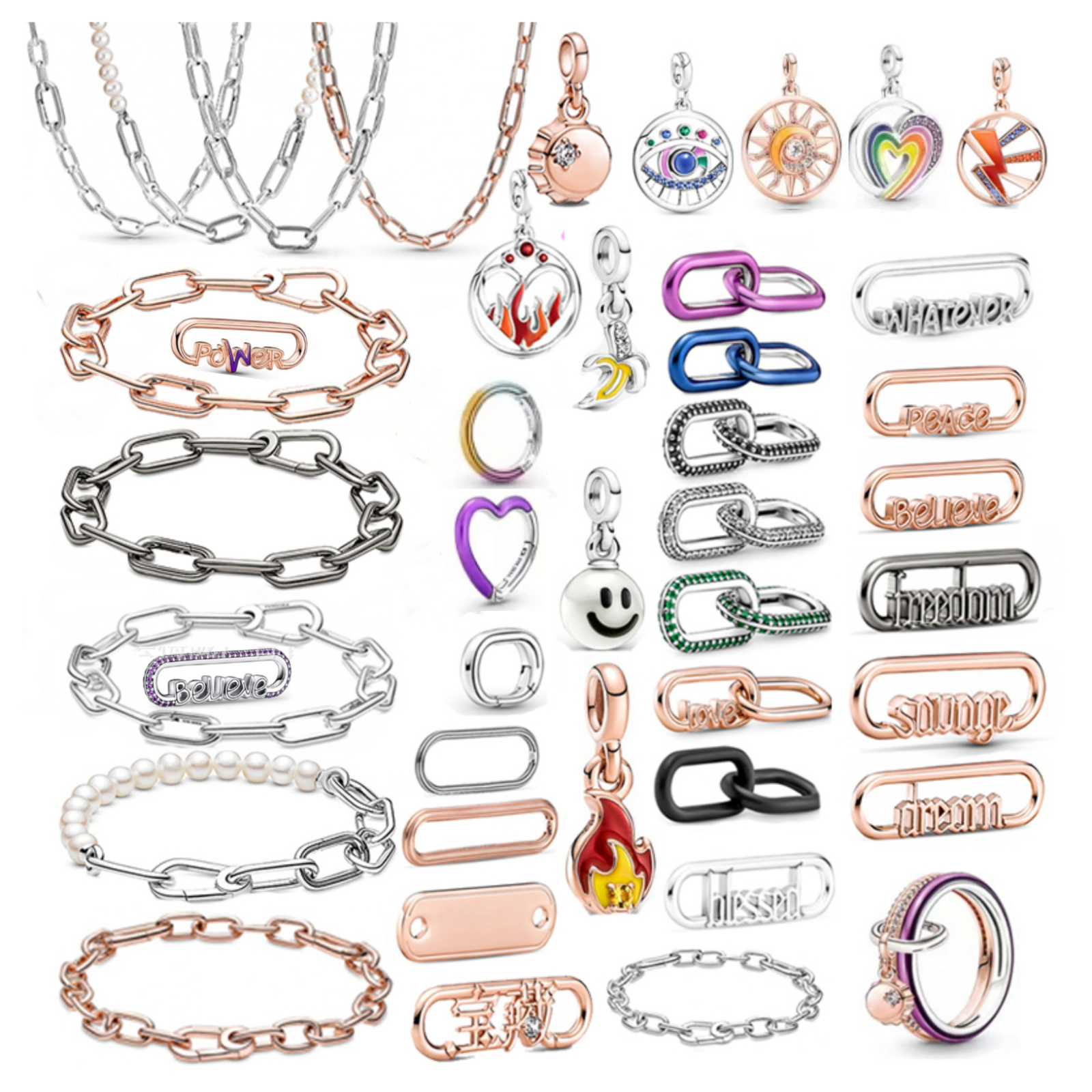 925 Sterling Silver Dangle Charm Me Link Chain Bracelet Series DIY Bead Fit Pandora Charms Bracelet DIY Jewelry Accessories
925 Sterling Silver Dangle Charm Me Link Chain Bracelet Series DIY Bead Fit Pandora Charms Bracelet DIY Jewelry Accessories