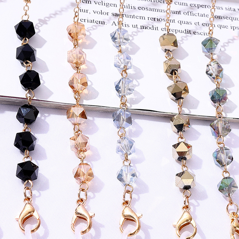 Bohemian Crystal Beaded Glasses Chains Lanyard Face Mask Chain Holder Eyeglass Rope Sunglasses Cord Neck Strap Gift for Women 220615
Bohemian Crystal Beaded Glasses Chains Lanyard Face Mask Chain Holder Eyeglass Rope Sunglasses Cord Neck Strap Gift for Women 220615