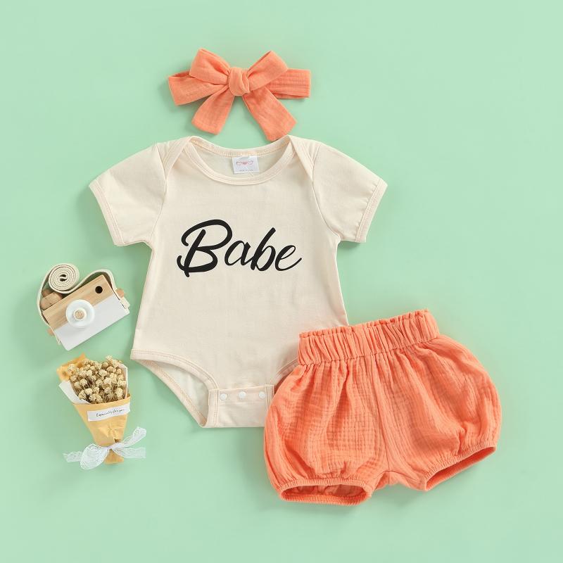 Clothing Sets Lovely Baby Girl Shorts Set Round Neck Buttoned Crotch Romper Elastic Waist Solid Color With Headband OutfitClothing, Beige
Clothing Sets Lovely Baby Girl Shorts Set Round Neck Buttoned Crotch Romper Elastic Waist Solid Color With Headband OutfitClothing, Beige