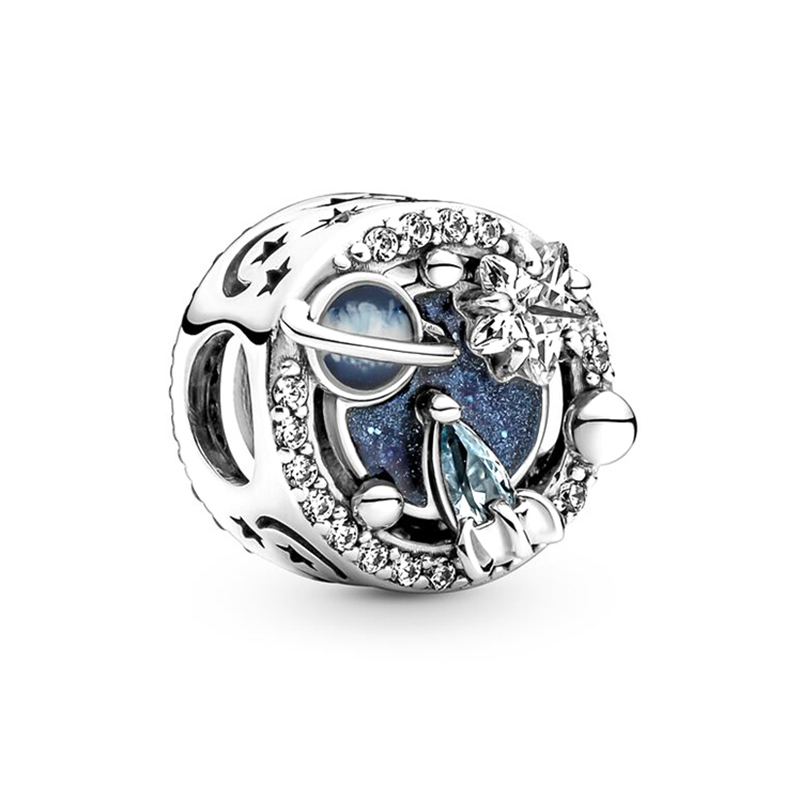 New Popular 925 Sterling Silver Sparking Discovery Planet Collection Charm Beads Pendant For Diy Bracelet Necklace Womens Jewelry Gifts