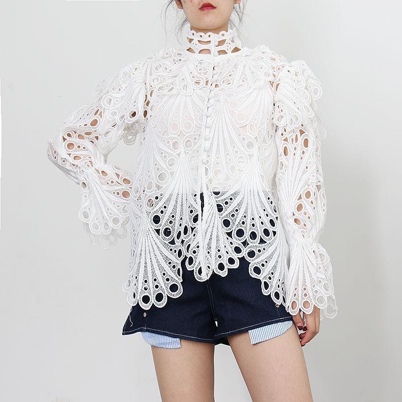 White Patchwork Perspective Shirts Turtleneck Flare Sleeve Hollow Out Irregular Blouse Female 2022 Autumn Fashion Women' Blouses, Black
White Patchwork Perspective Shirts Turtleneck Flare Sleeve Hollow Out Irregular Blouse Female 2022 Autumn Fashion Women' Blouses, Black