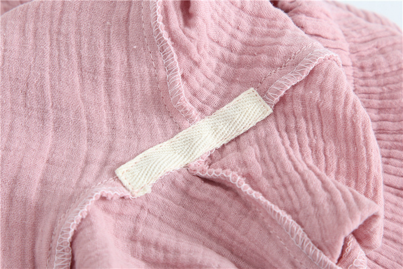 Japanese cotton crepe men's long-sleeved + trousers pajamas spring and autumn thin couple home service suit ladies 220329