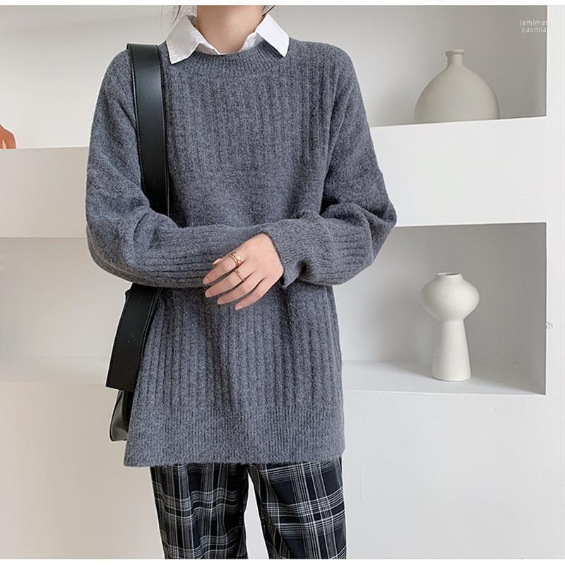 Women's Sweaters 2022 Autumn Women Female Knitted Tops Casual All Match Solid Concise Pullover O-neck Loose Split Elegant Office Lady Jemi22, Gray
Women's Sweaters 2022 Autumn Women Female Knitted Tops Casual All Match Solid Concise Pullover O-neck Loose Split Elegant Office Lady Jemi22, Gray
