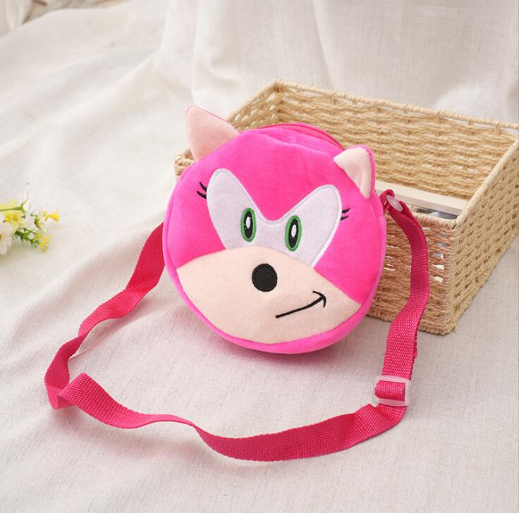 6 Colors Children Bags Soft Sonic Plush Coin Purse Zipper kids coin bag sling money card fashionable Wallet
