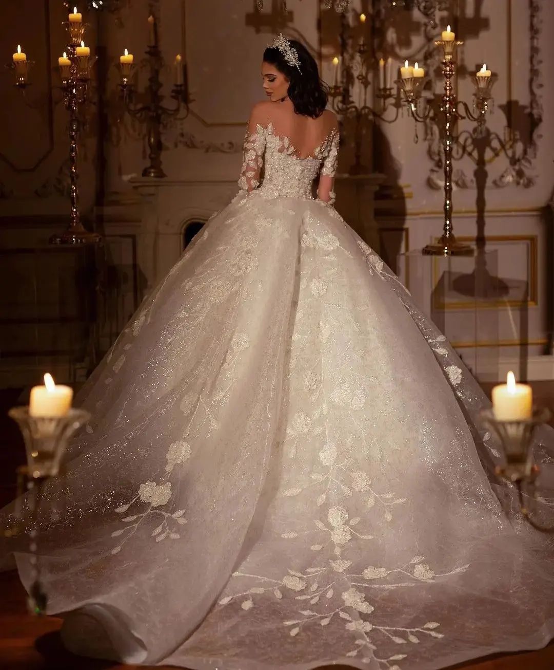 urious Ball Gown Dresses Sexy V Neck Off Shoulder Strapless Long Sleeves Appliques Beaded Sequins Lace or Length Bridal Ruffles Made Wedding Gowns