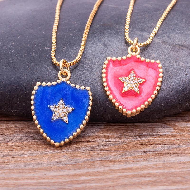 Pendant Necklaces High Quality Enamel Shield Shape Star Colorful Dripping Oil Party Anniversary Jewelry Gift Gold Plated Zircon NecklacePend
Pendant Necklaces High Quality Enamel Shield Shape Star Colorful Dripping Oil Party Anniversary Jewelry Gift Gold Plated Zircon NecklacePend