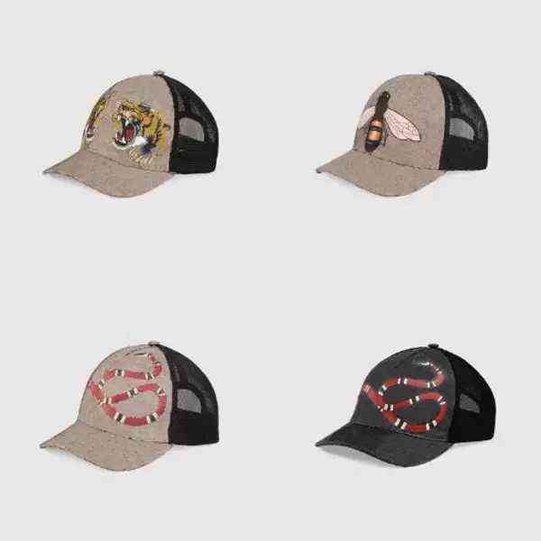 

Mens 2022 Designer Baseball Caps woman Brand Tiger Head Hats bee snake Embroidered bone Men Women casquette Sun Hat gorras Sports mesh, Type1 black snake