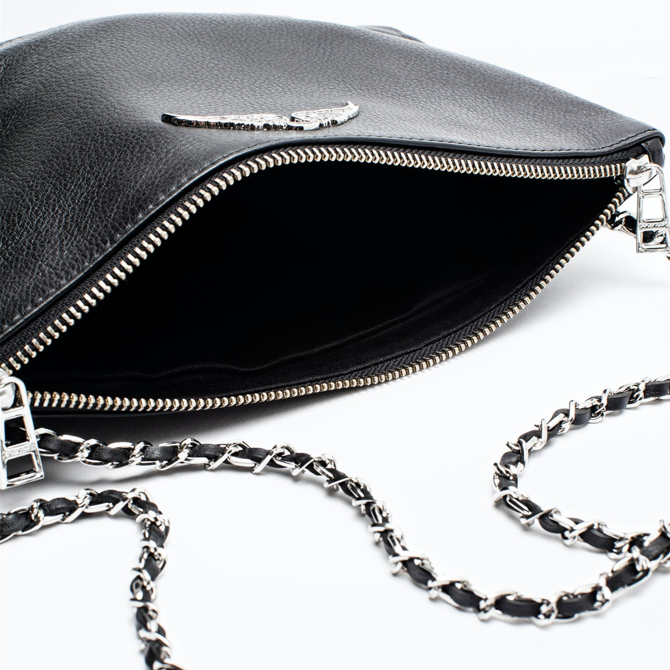 New arrived Genuine Leather Zadig 2 Metal Chains bags Shoulder Bag Wings Decoration Bags For Women Chain Ladies bolso mujer, Black pu 
New arrived Genuine Leather Zadig 2 Metal Chains bags Shoulder Bag Wings Decoration Bags For Women Chain Ladies bolso mujer, Black pu