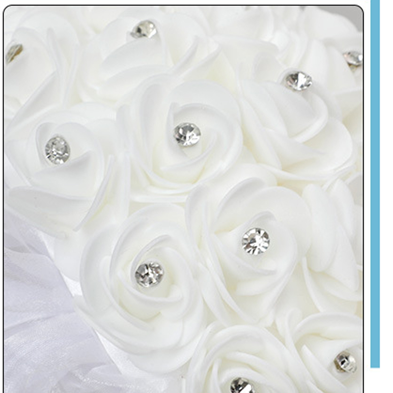 Holding flowers wholesale foam simulation bouquet lace diamond white rose wedding holding flowers
