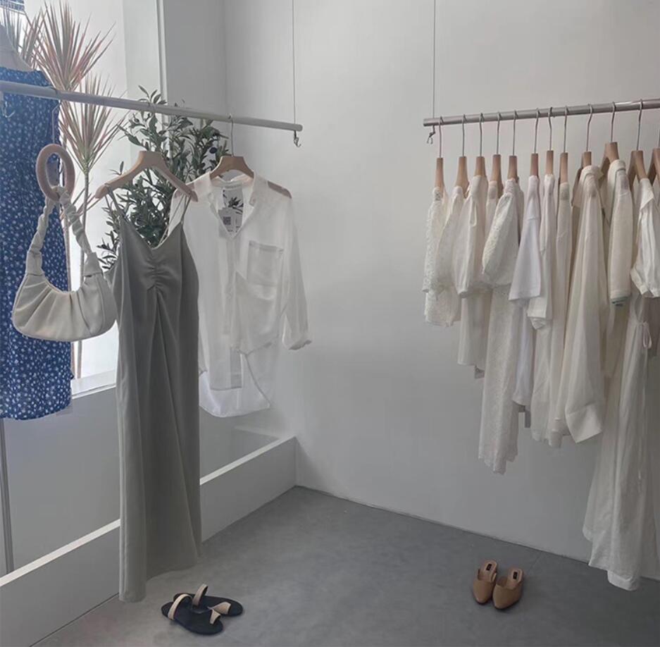 Clothing store window display rack Commercial Furniture wedding dress show side hanging wall hanger hanging silver stainless steel