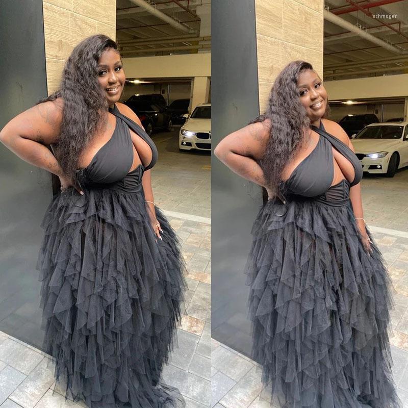 Plus Size Dresses Sexy Halter Dress Women Mesh Ruffle Offf The Shoulder Black Night Club Party Open Back Backless Vestidos 5XL Echm22 
Plus Size Dresses Sexy Halter Dress Women Mesh Ruffle Offf The Shoulder Black Night Club Party Open Back Backless Vestidos 5XL Echm22