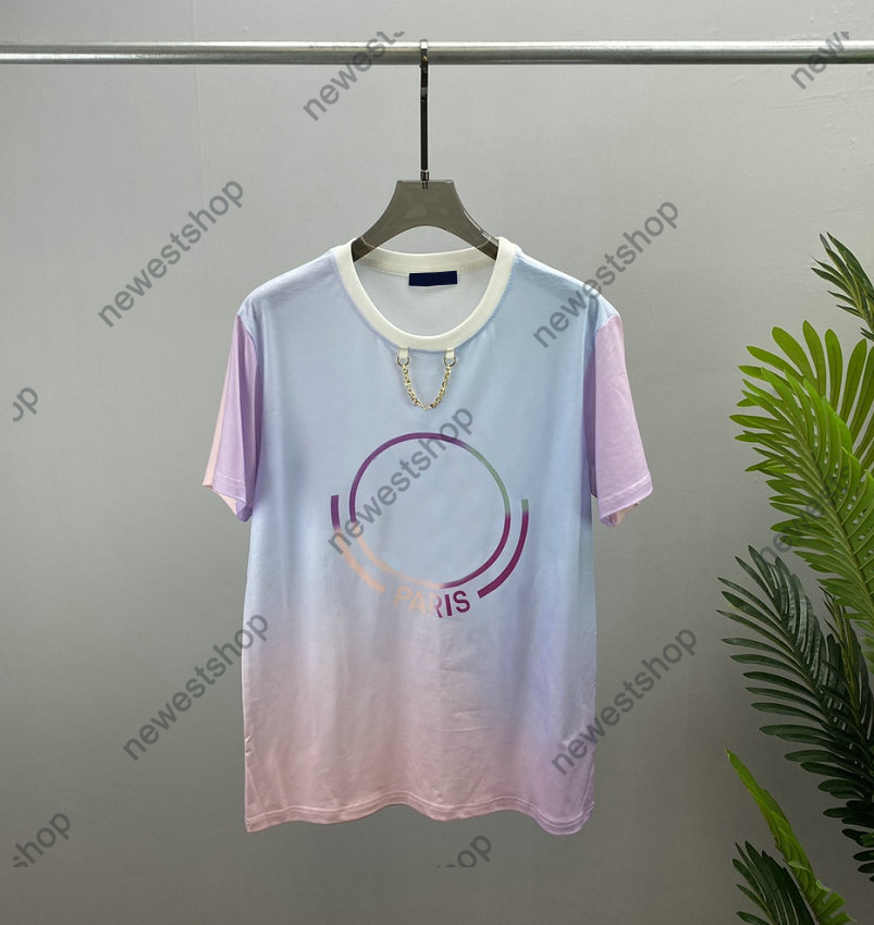 2022 summer paris Men Women Designers t shirts luxury T-Shirts mens gradient print t shirt fashion chain tshirt unsex casual cotton tee, As picture
2022 summer paris Men Women Designers t shirts luxury T-Shirts mens gradient print t shirt fashion chain tshirt unsex casual cotton tee, As picture