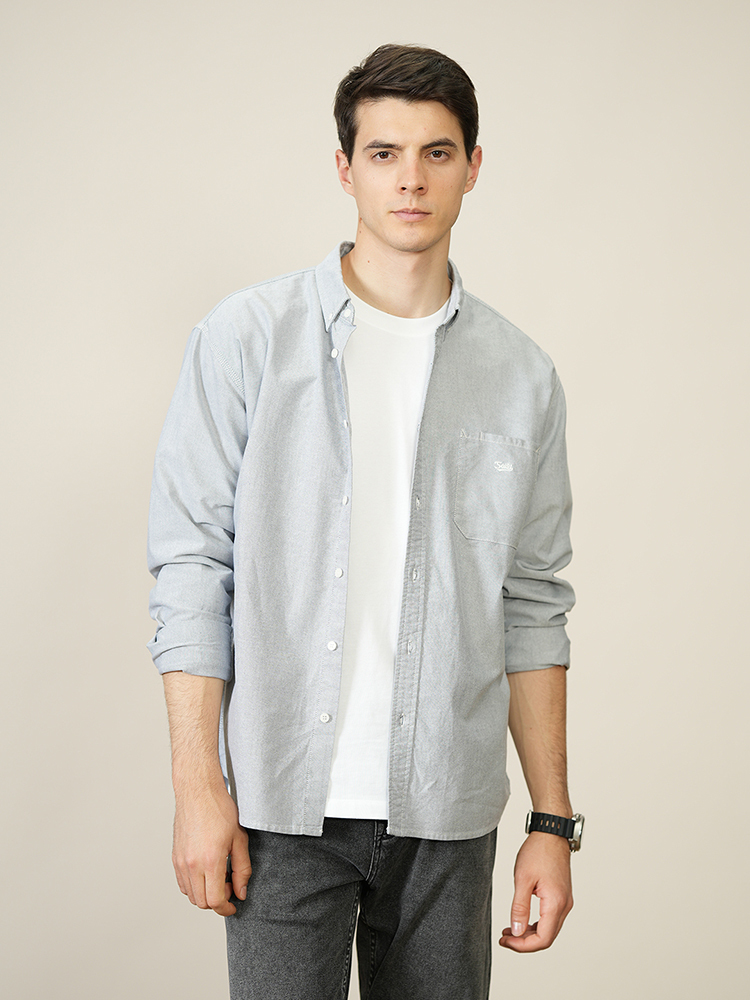 Spring Loose Long Sleeve Solid Oxford Button Down Shirt Men Smart Casual 100% Cotton High Quality Shirts 220322