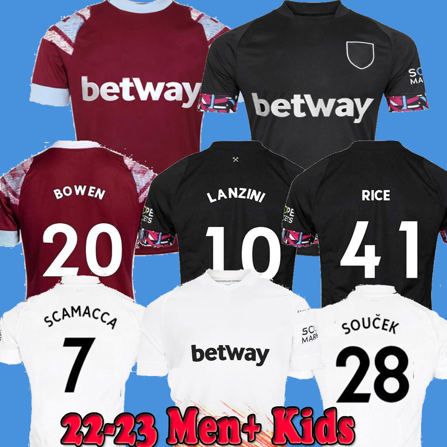 2023 Aguerd Scamacca BOWEN RICE West Hams Cornet Soccer Jerseys 22 23 BENRAHMA LANZINI ANTONIO Downes FORNALS DAWSON SOUCEK 2022 Jersey Football Shirt Men Kids RICE, 22 23 home 1 patch
2023 Aguerd Scamacca BOWEN RICE West Hams Cornet Soccer Jerseys 22 23 BENRAHMA LANZINI ANTONIO Downes FORNALS DAWSON SOUCEK 2022 Jersey Football Shirt Men Kids RICE, 22 23 home 1 patch
