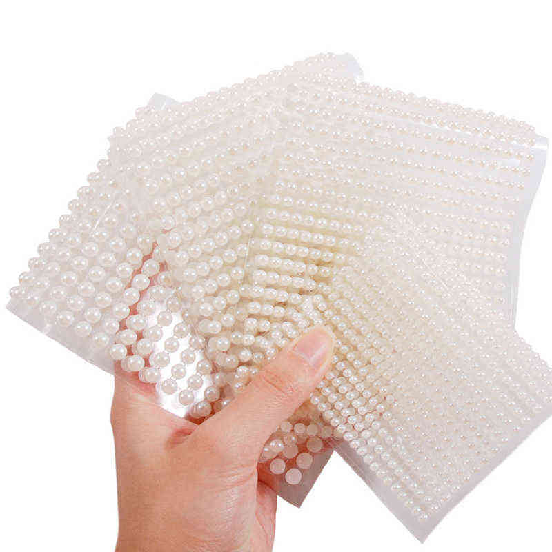 NXY Temporary Tattoo 3mm 4mm 5mm 6mm 3d Pearl Face Jewels Eyeshadow Stickers Self Adhesive Body Eyebrow Diamond Nail Decoration