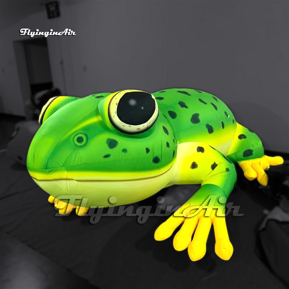 Customized Large Green Inflatable Frog Cartoon Animal Mascot Model Air Blow Up Frog Balloon For Outdoor Event Show