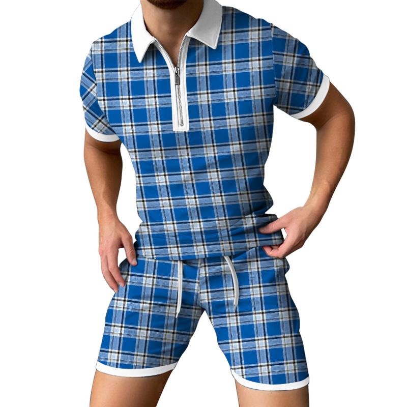 Men's Tracksuits Beige Slim Fit Suit Mens Spring/Summer Short Sleeve Zipper Lapel Plaid Print Casual Sports Jacket Pants MenMen's, Blue
Men's Tracksuits Beige Slim Fit Suit Mens Spring/Summer Short Sleeve Zipper Lapel Plaid Print Casual Sports Jacket Pants MenMen's, Blue