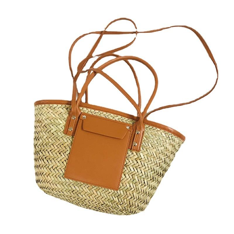 Storage Bags Fashion Handmade Woven Straw Basket Bag Women Handbags Bohemian Rattan Beach For Shoulder BagStorage
Storage Bags Fashion Handmade Woven Straw Basket Bag Women Handbags Bohemian Rattan Beach For Shoulder BagStorage