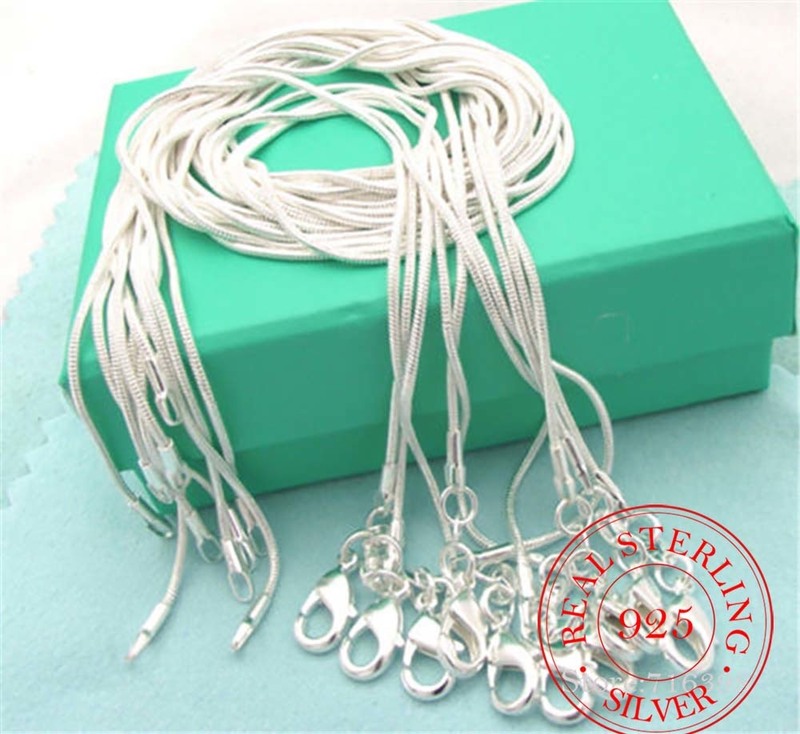 10pcs lot Promotion Wholesale 925 Sterling Silver Necklace Fine Jewelry Snake Chain 2MM 16 30inch for Women Men 220722