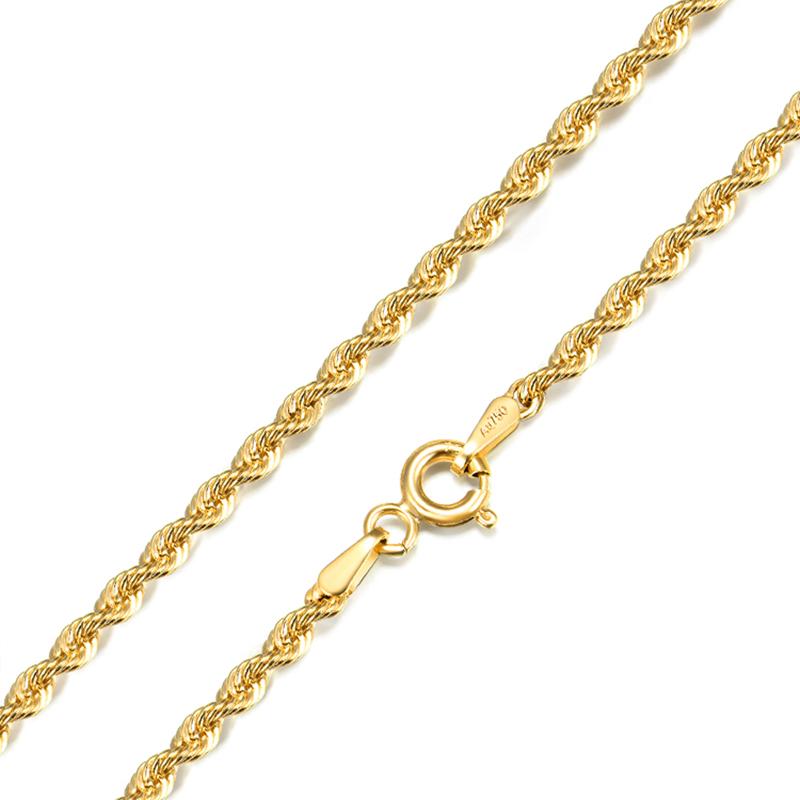 Chains Au750 18K Yellow Gold Jewelry Real Necklace For Women Female Rope Chain 2mmW 18inch 20inch 22inch
Chains Au750 18K Yellow Gold Jewelry Real Necklace For Women Female Rope Chain 2mmW 18inch 20inch 22inch