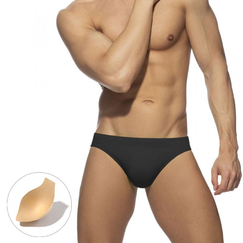 Underpants Sexy Mens Seamless Underwear Pad Penis Pouch Slip Homme Panties Bikini Swimwear Solid Swim Briefs Swimsuits CuecaUnderpants