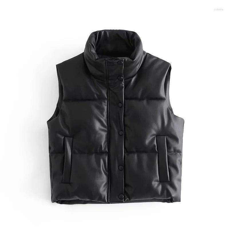 Women's Vests Women 2022 Fashion With Drawstrings Faux Leather Padded Waistcoat Vintage High Neck Side Pockets Female Outerwear Mujer, Black
Women's Vests Women 2022 Fashion With Drawstrings Faux Leather Padded Waistcoat Vintage High Neck Side Pockets Female Outerwear Mujer, Black