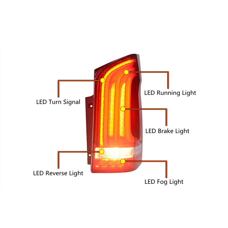 Auto Parts Taillights Assembly For Vito LED BENZ W447 Tail Light Rear Fog Brake Turn Signal Lamp 20 16-20 21 year