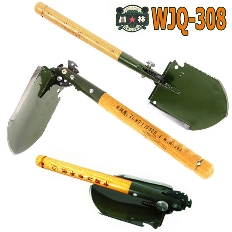 2018 chinese military shovel folding portable shovel WJQ-308 multifunctional camping shovels hunting edc outdoor survival shovel T200115
