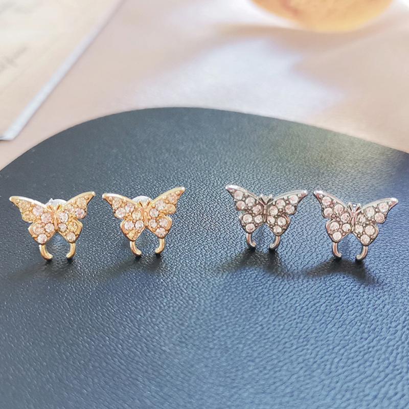 Clip-on & Screw Back Fashion Simple Butterfly Rhinestones Stud Earrings Grace Temperament Cubic Zirconia Jewelry Gifts For Women Birthday Da
Clip-on & Screw Back Fashion Simple Butterfly Rhinestones Stud Earrings Grace Temperament Cubic Zirconia Jewelry Gifts For Women Birthday Da